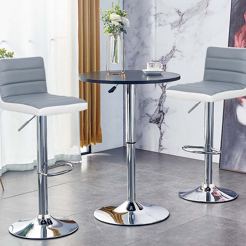Eletriclife Set of 2 Adjustable Height Barstool with PU Leather