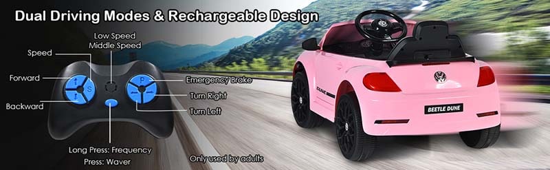 Eletriclife Volkswagen Beetle Kids Electric Ride On Car with Remote Control