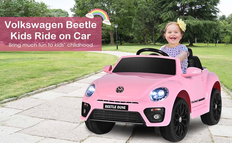 Eletriclife Volkswagen Beetle Kids Electric Ride On Car with Remote Control
