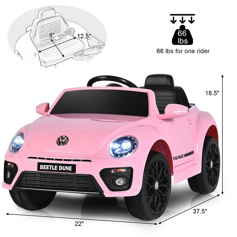 Eletriclife Volkswagen Beetle Kids Electric Ride On Car with Remote Control
