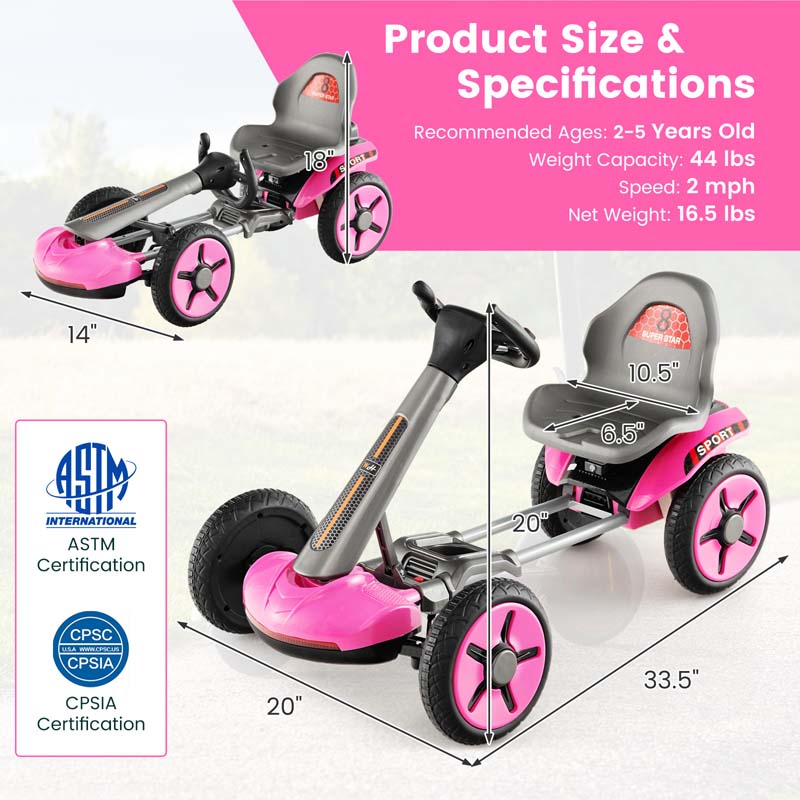 Eletriclife 4-Wheel Folding Pedal Go Kart